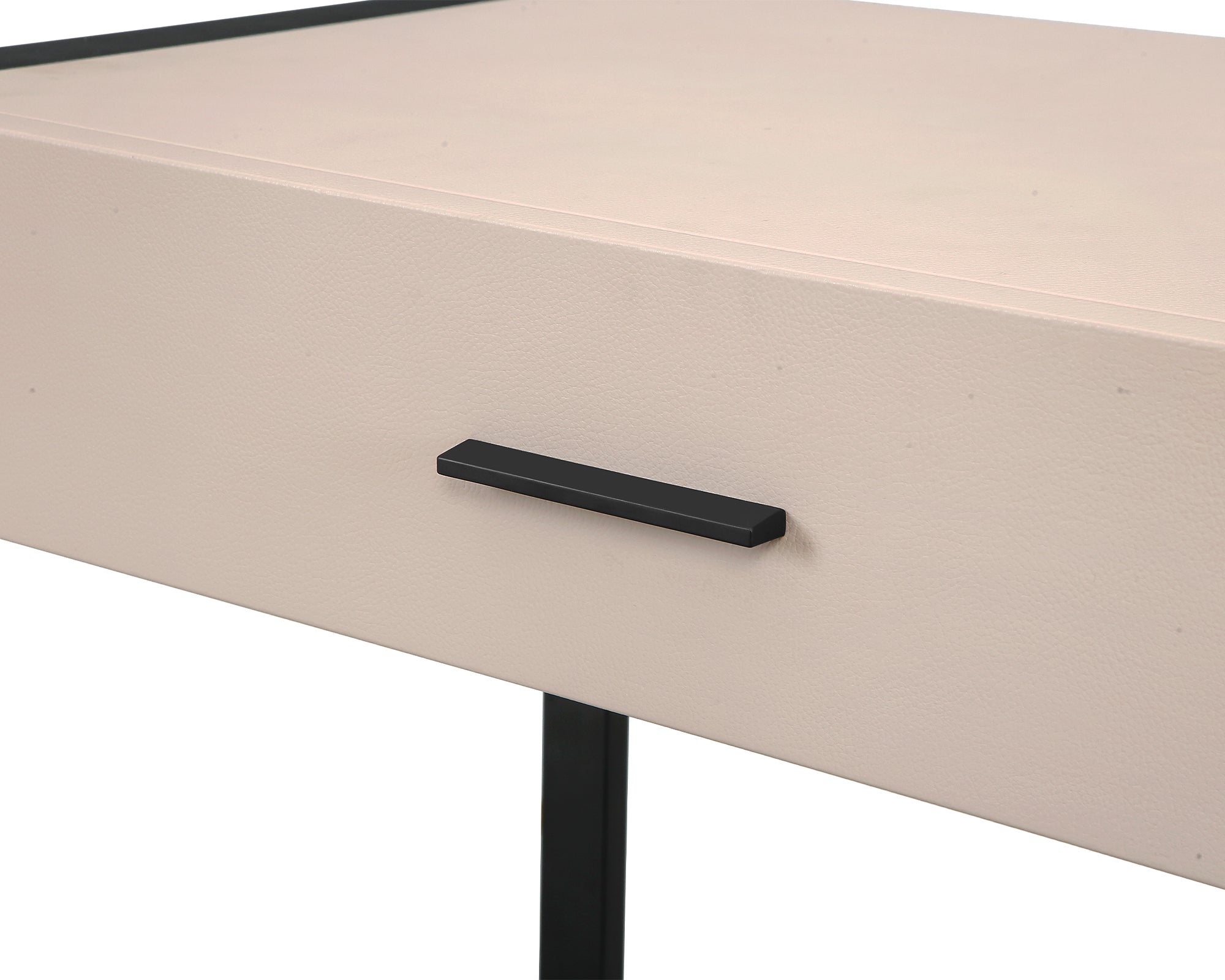 Almati Bedside Table - Mink Faux Leather