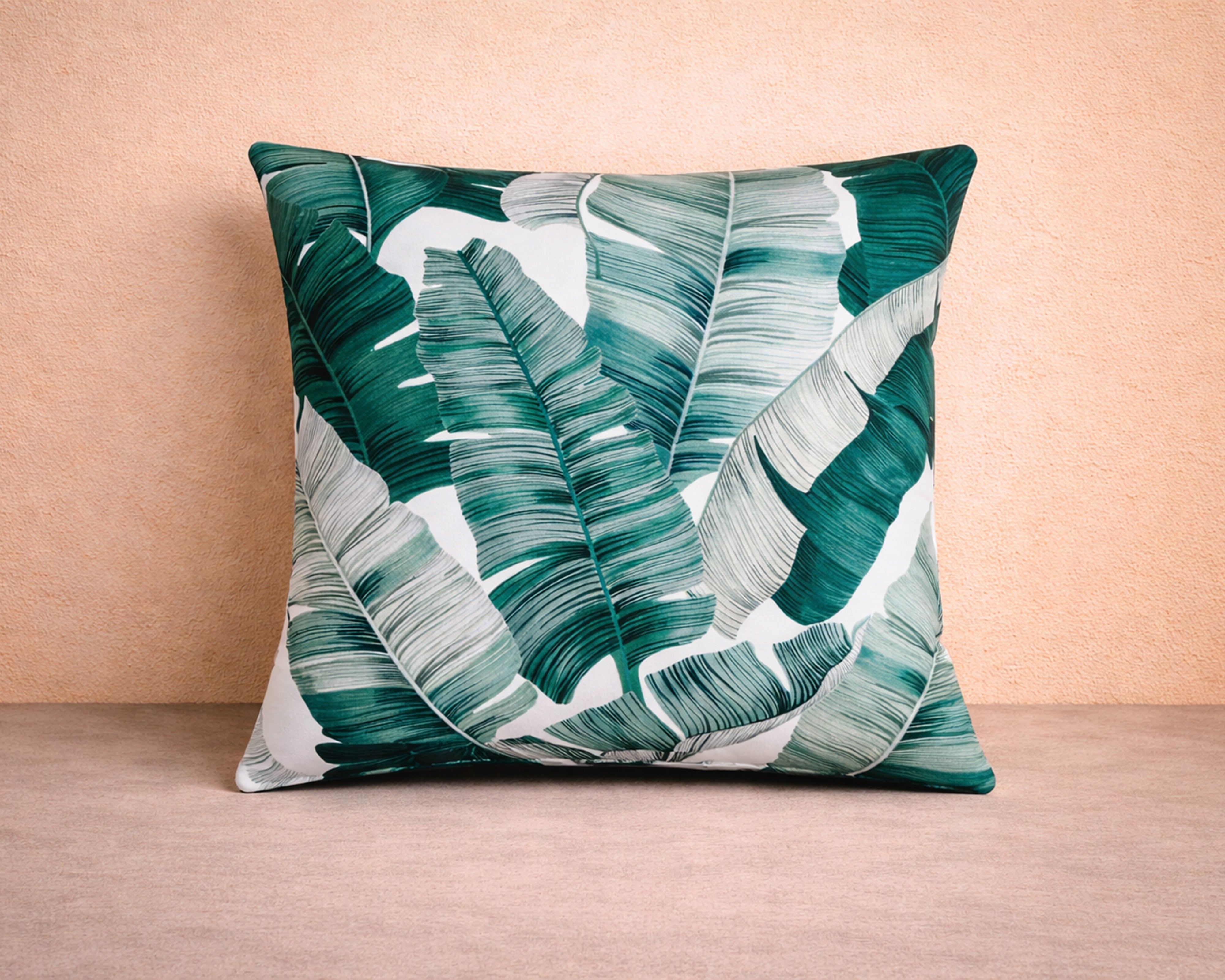 Tropical Cushion - Green and White