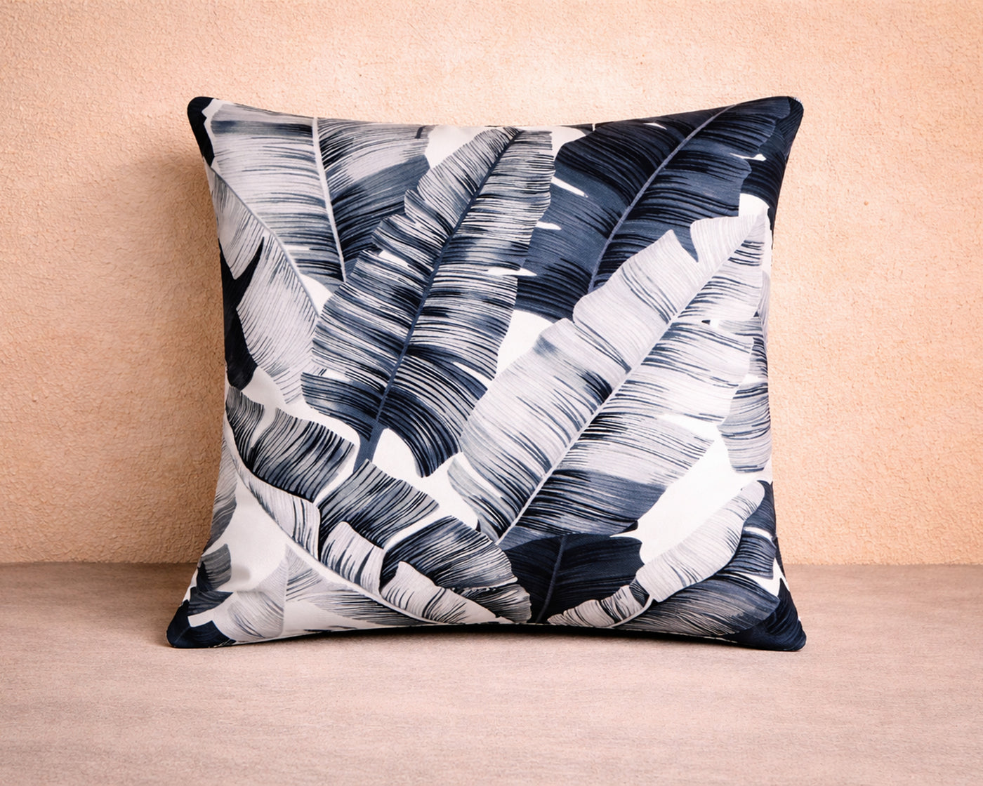 Tropical Cushion - Black and White