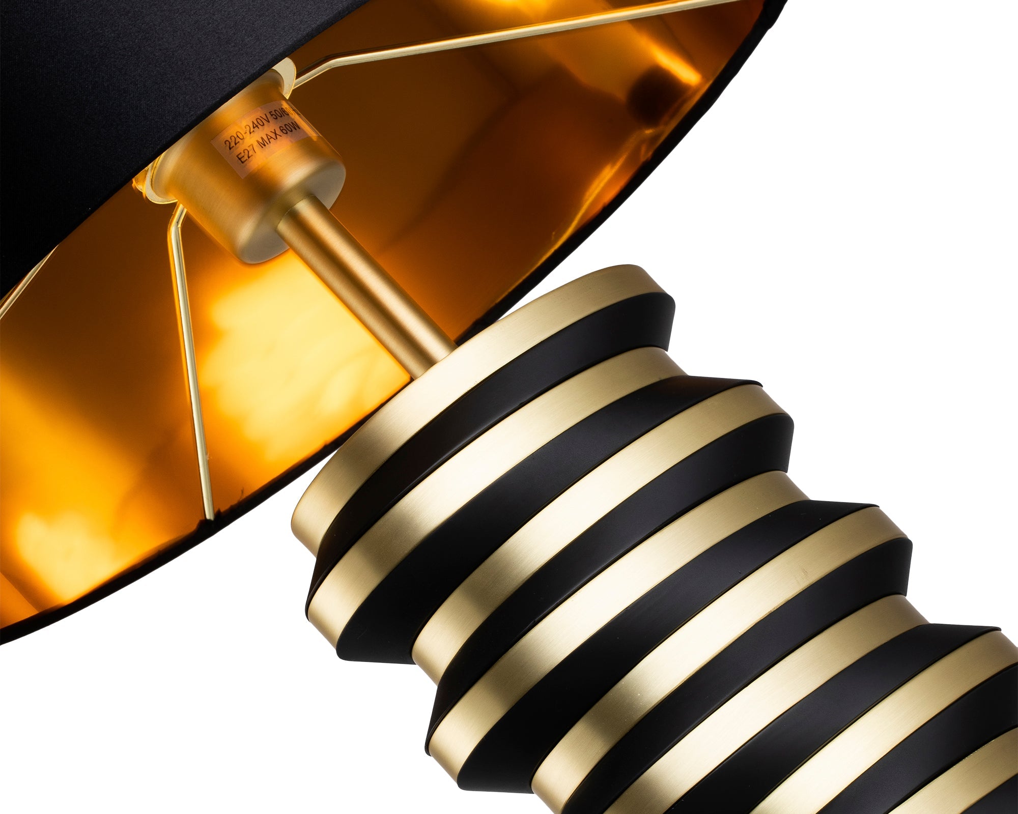 Jacquard Table Lamp - Brushed Brass, Matt Black