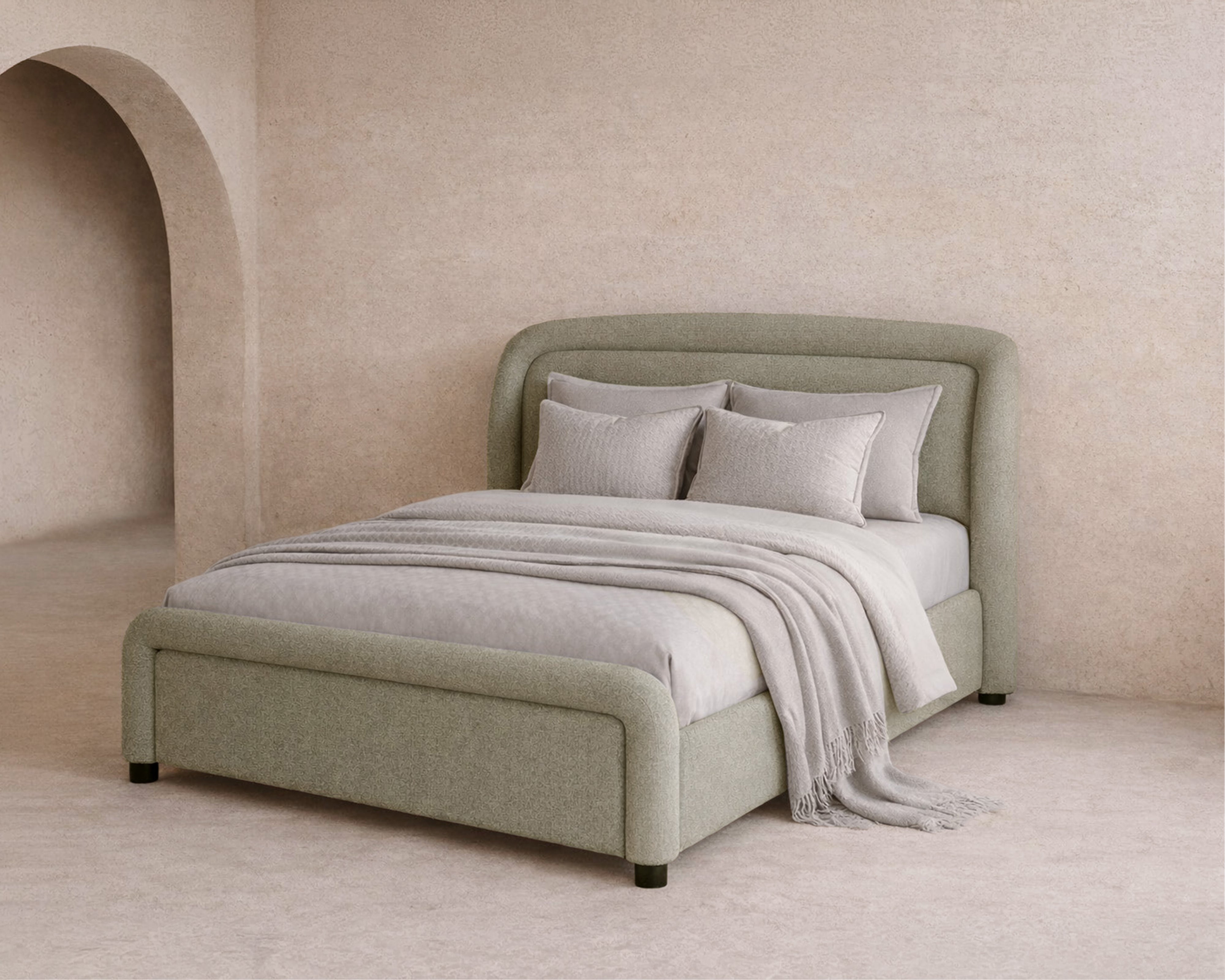 Calais King Size Bed - Colmer Silver Grain