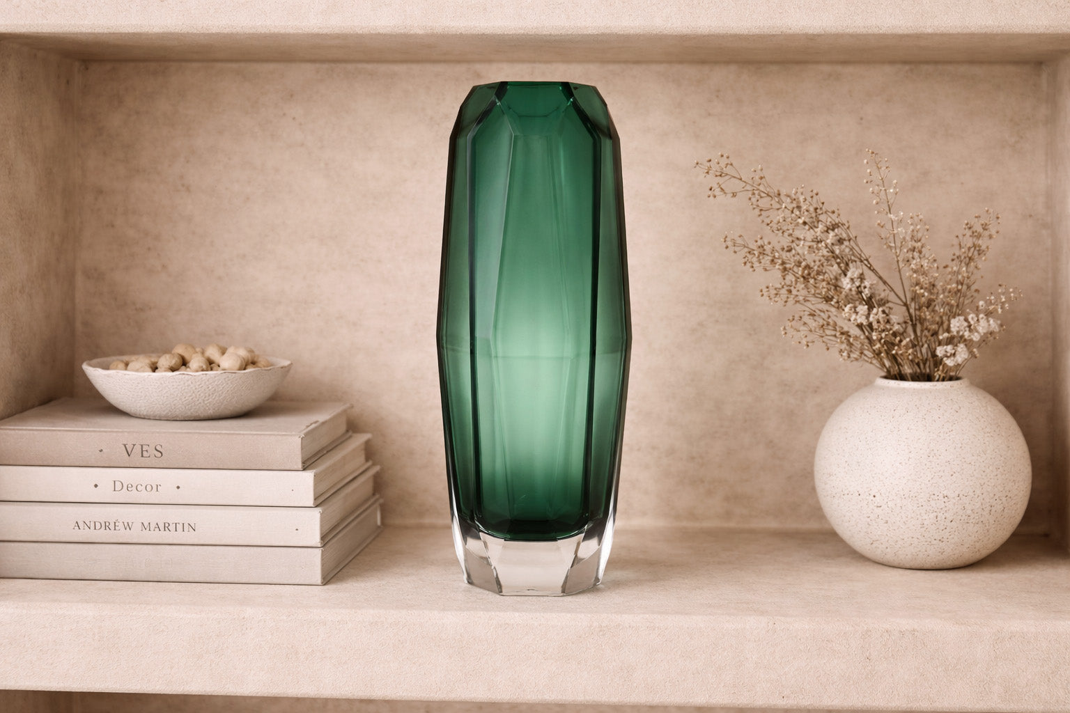 Emerald Vase Large - Green Glass
