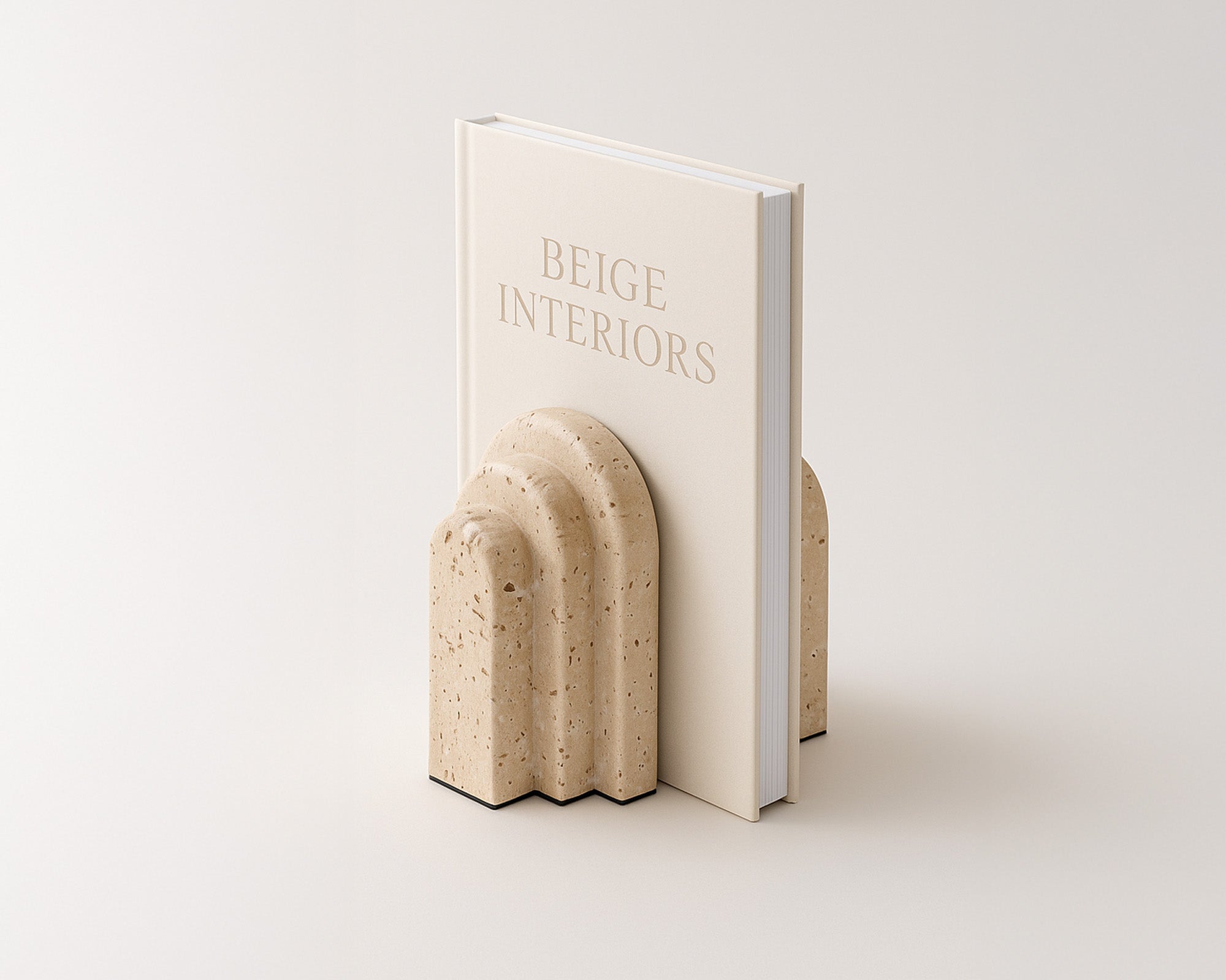 Empire Bookends - Beige Marble