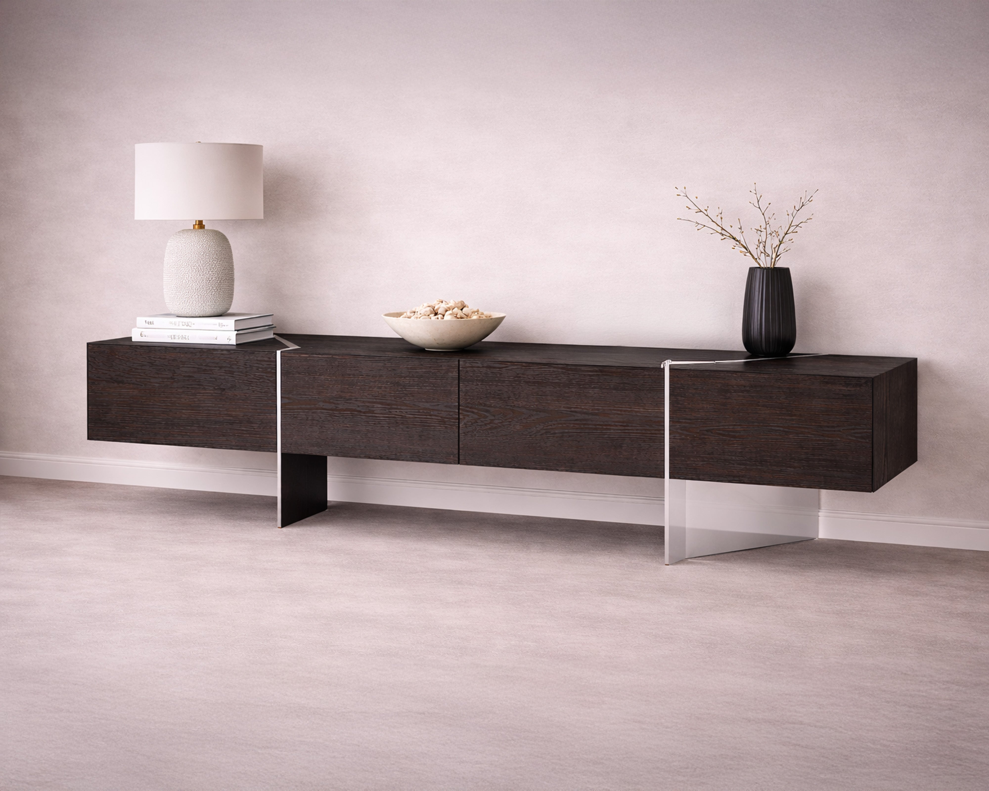 Nautilus TV Stand - Dark Fumed Finish