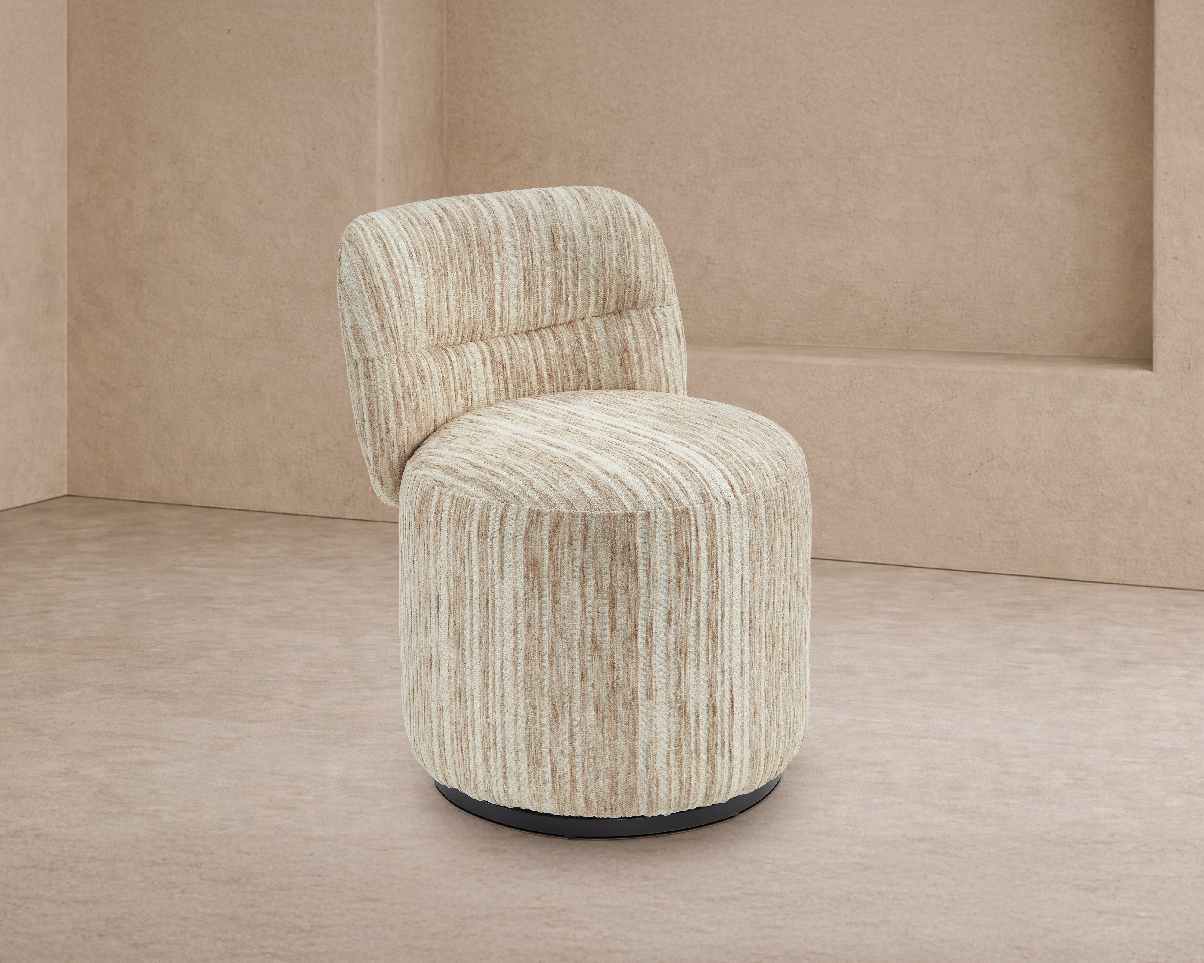 Aura Swivel Occasional Chair - Windsor Beige & Matt Black