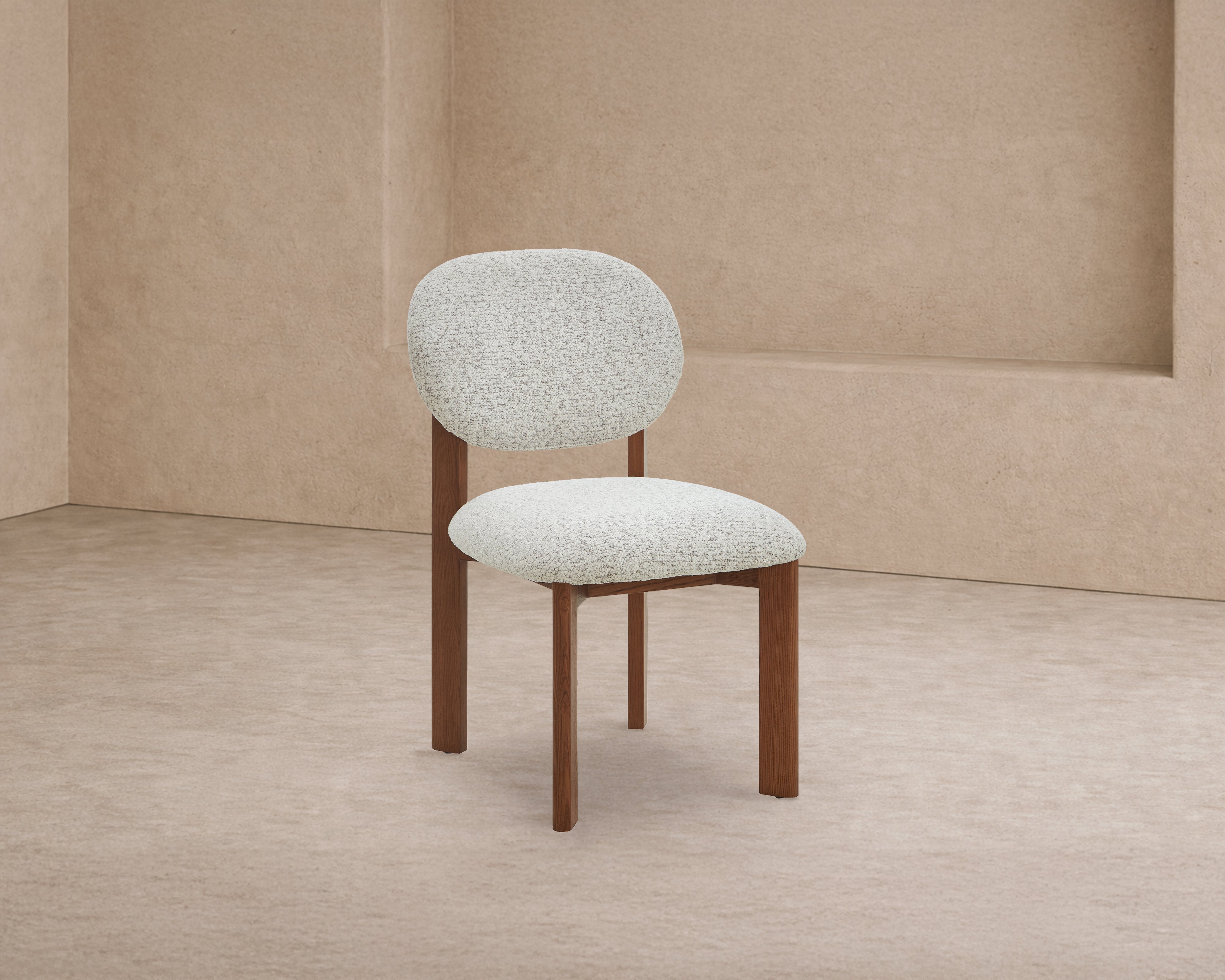 Orbit Dining Chair - Ripley Grav & Brushed Brown Wood