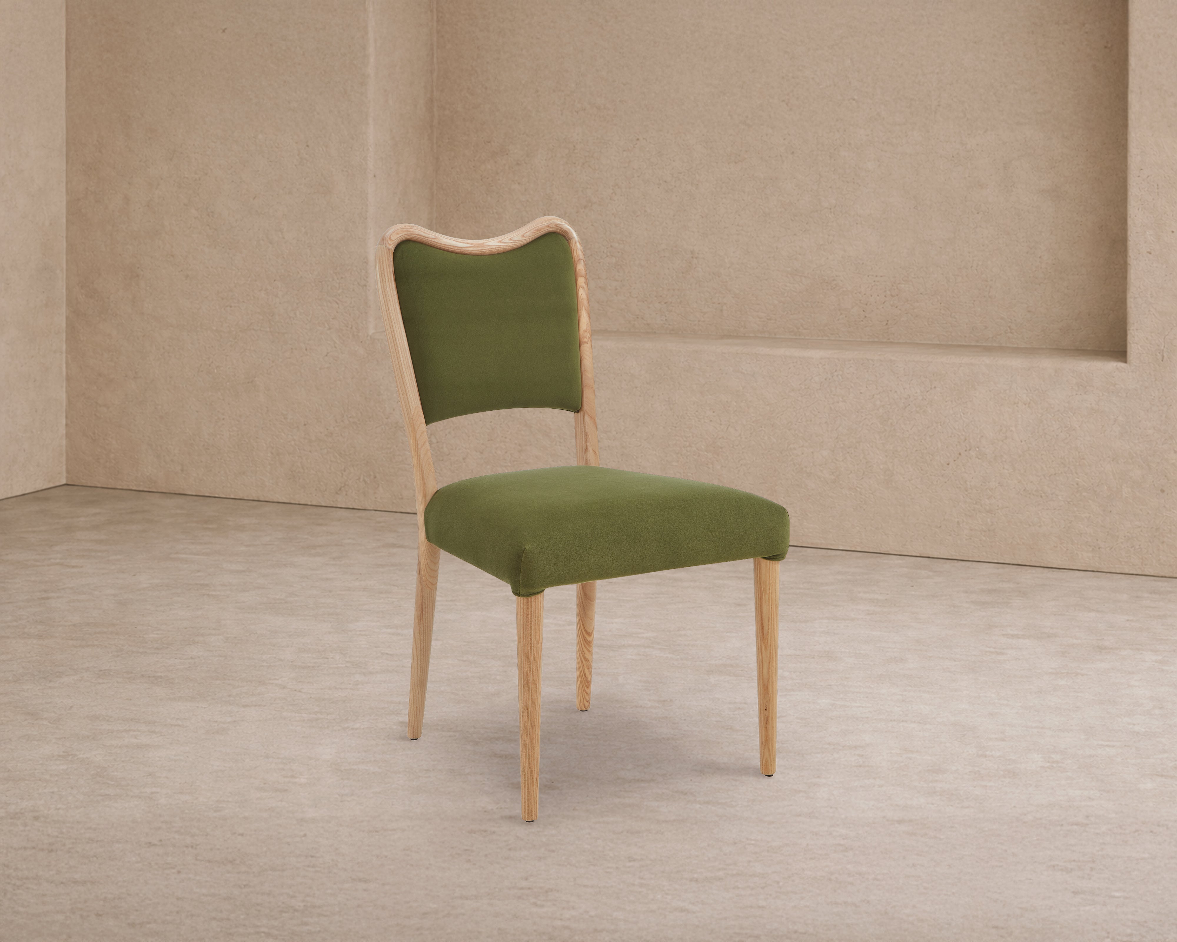 Adelaide Dining Chair - Kaster II Olive & Brushed Natural Wood