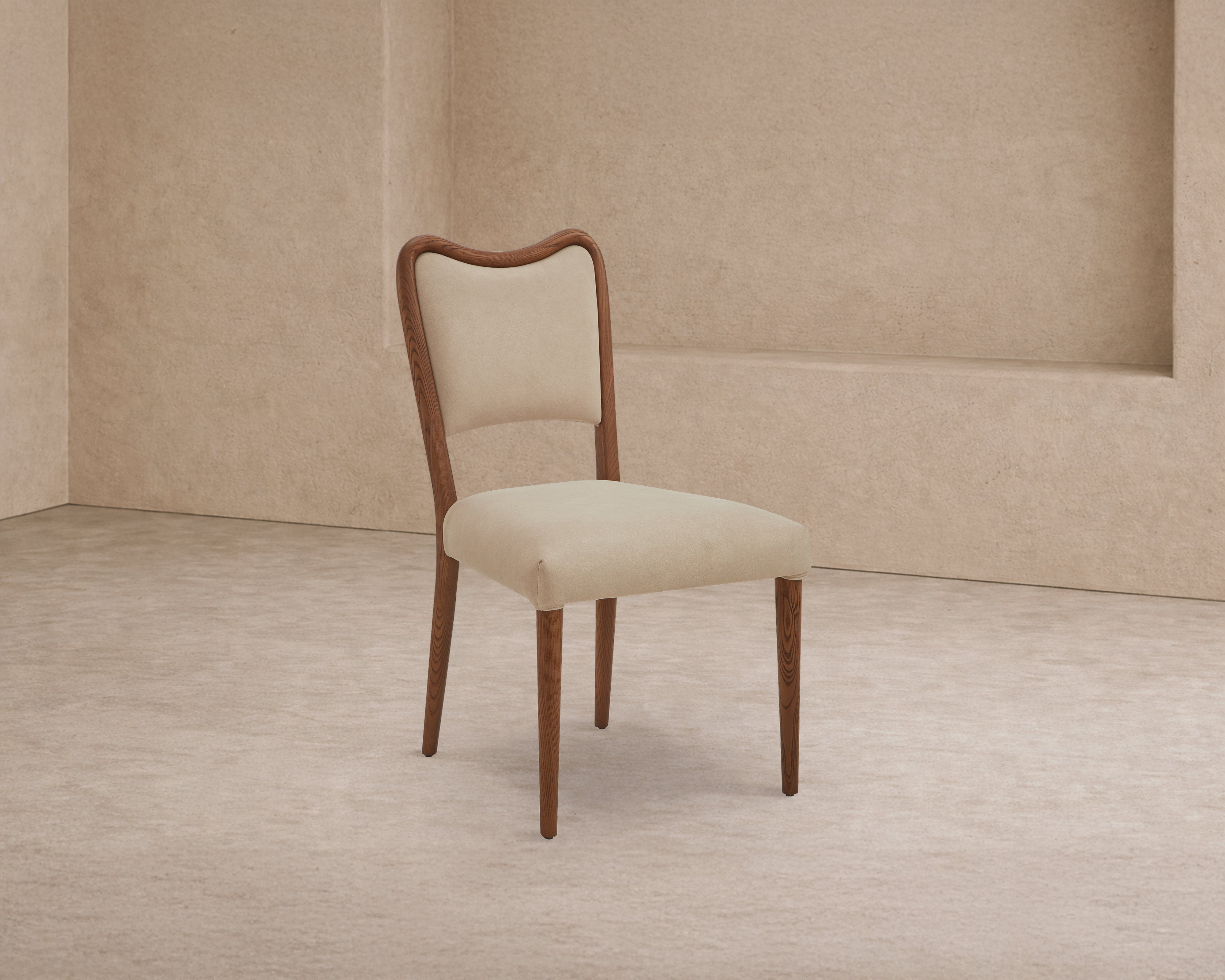 Adelaide Dining Chair -  Hopper Desert & Brushed Brown Wood