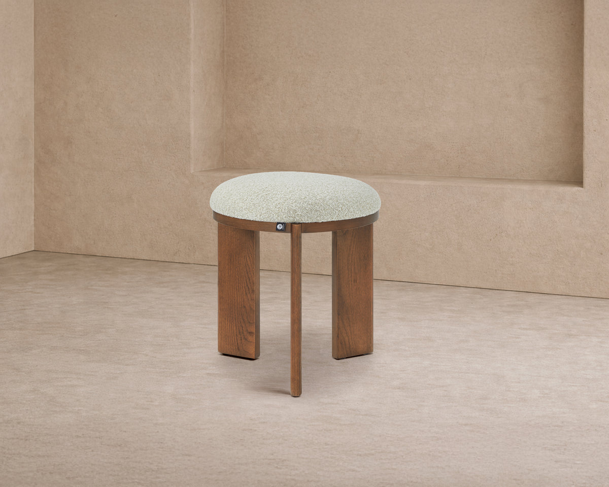 Lia Foot Stool - Capella Sand & Brushed Brown
