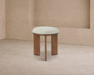 Lia Foot Stool - Capella Sand & Brushed Brown
