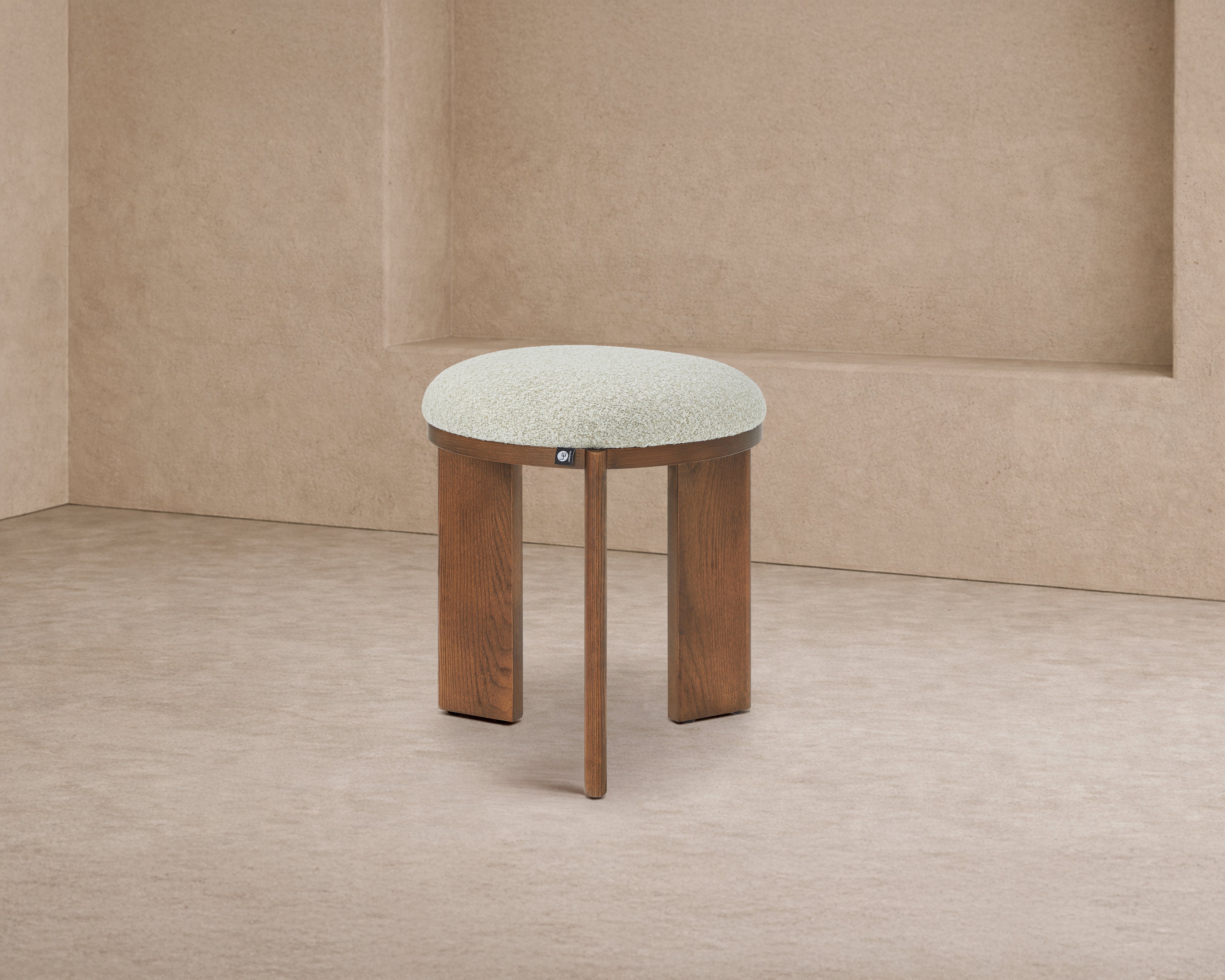 Lia Foot Stool - Capella Sand & Brushed Brown