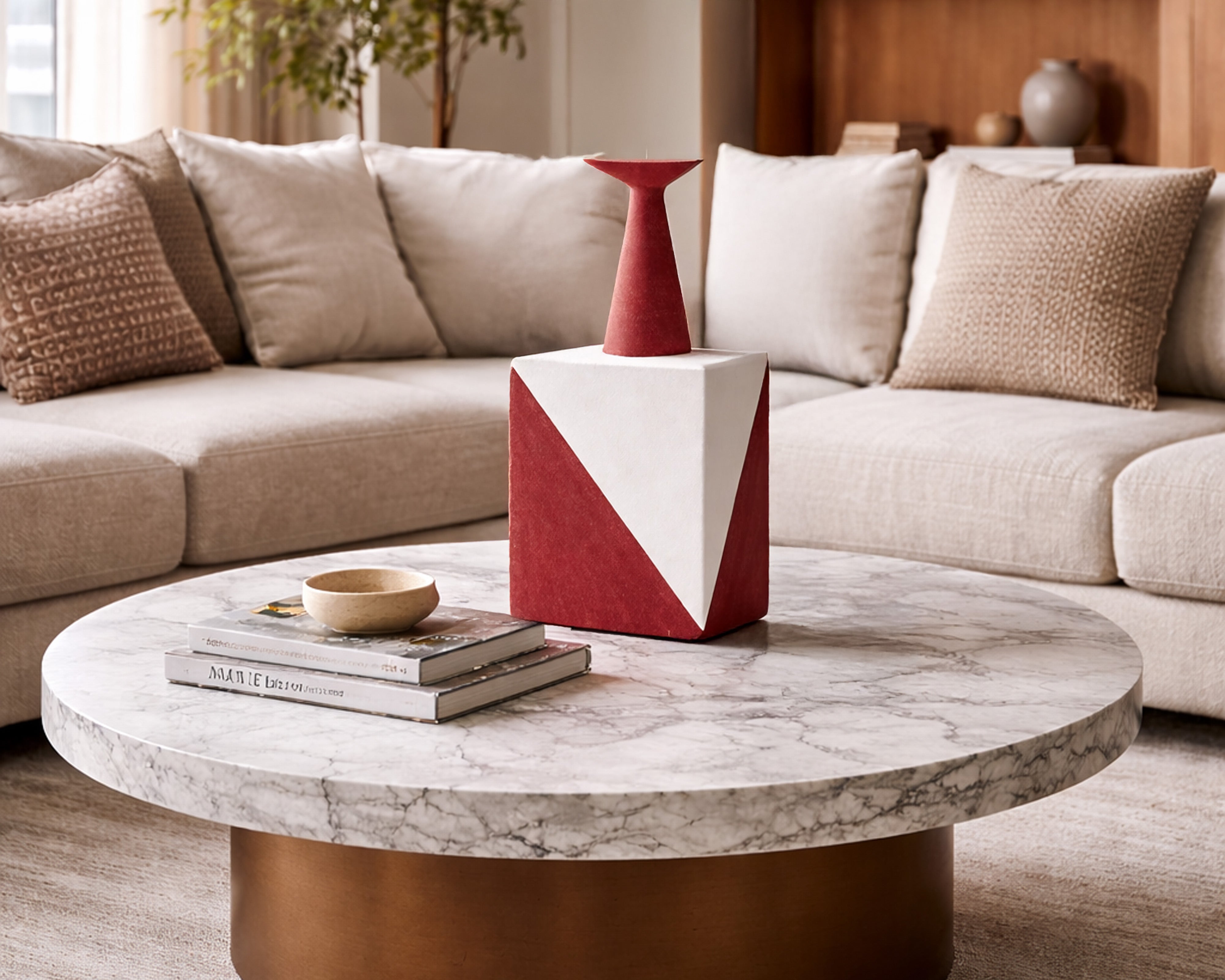 Pica Vase I - Red and White Glazed Ceramic