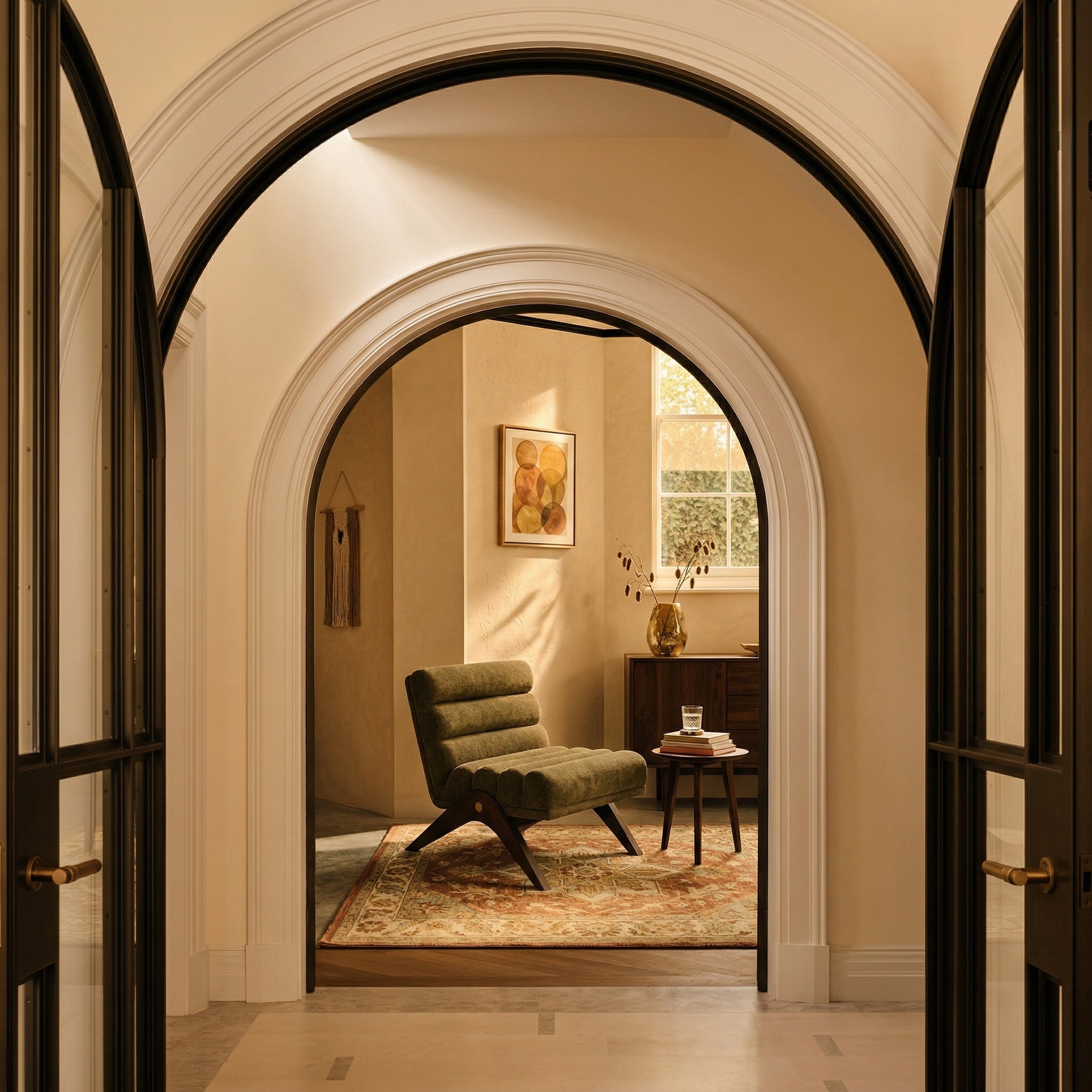 Charles Occasional Chair - Kenia Moss/Mid Brown