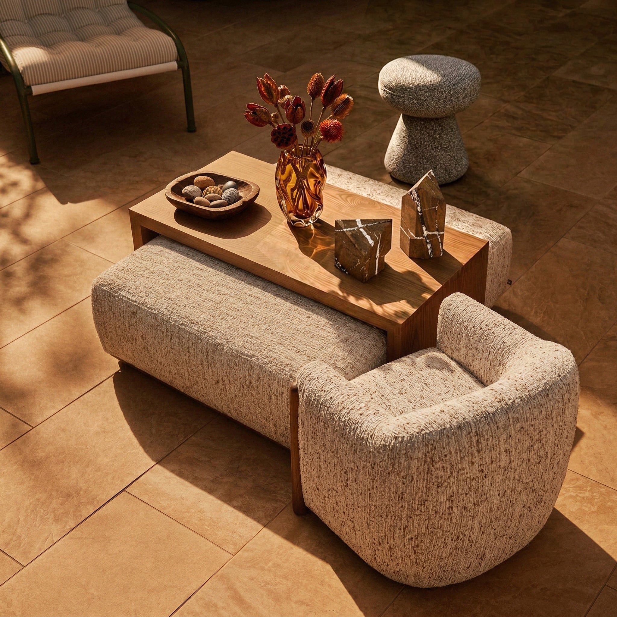 William Ottoman / Coffee Table - Norfolk Wheat/Mid Brown