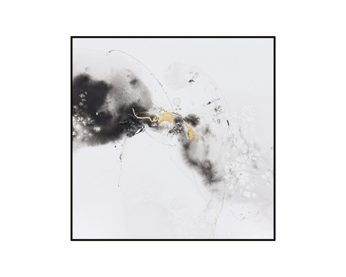 Kovan II Painting - Black, White and Gold
