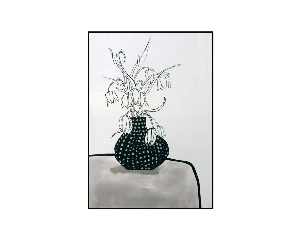 Lopez Oil Painting - Black, White and Grey