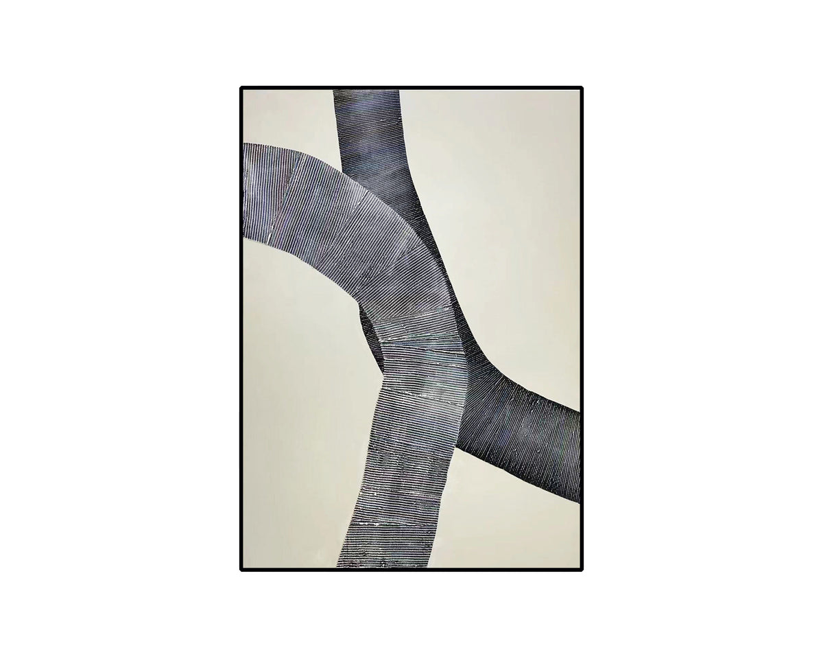 Mind Maze Oil Painting - Grey and Cream