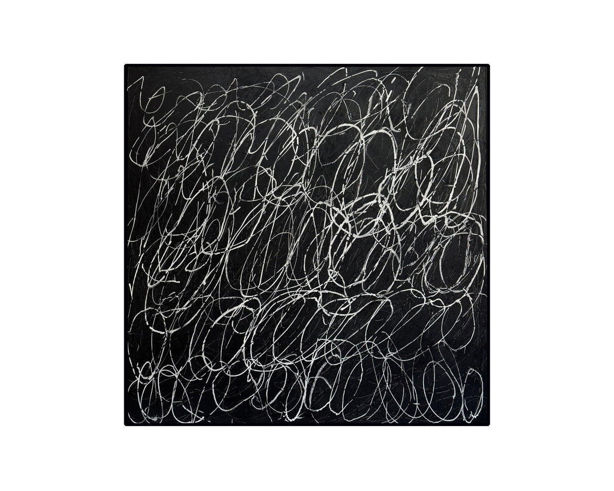 Rhythm of Silence Oil Painting - Black and White