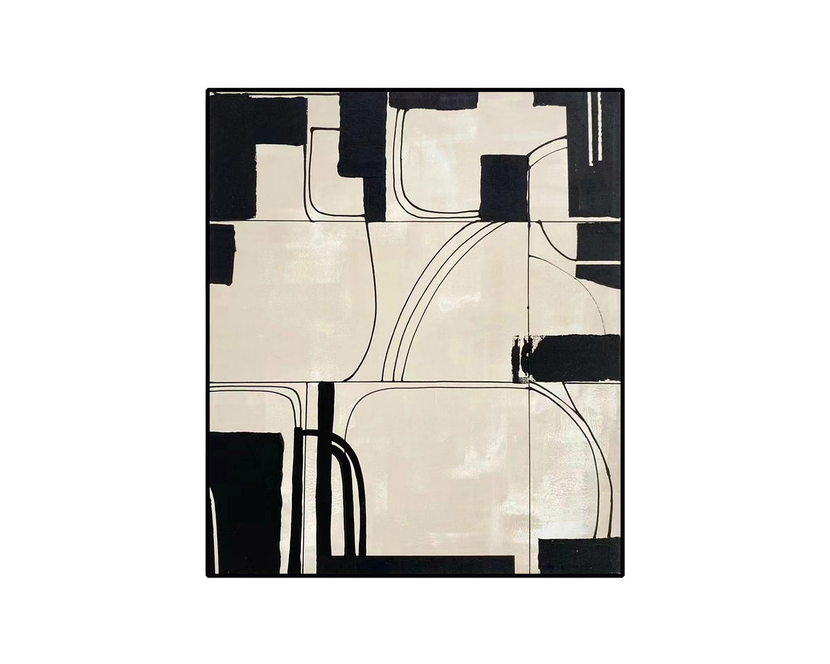 Architect's Dream Oil Painting - Black and Cream