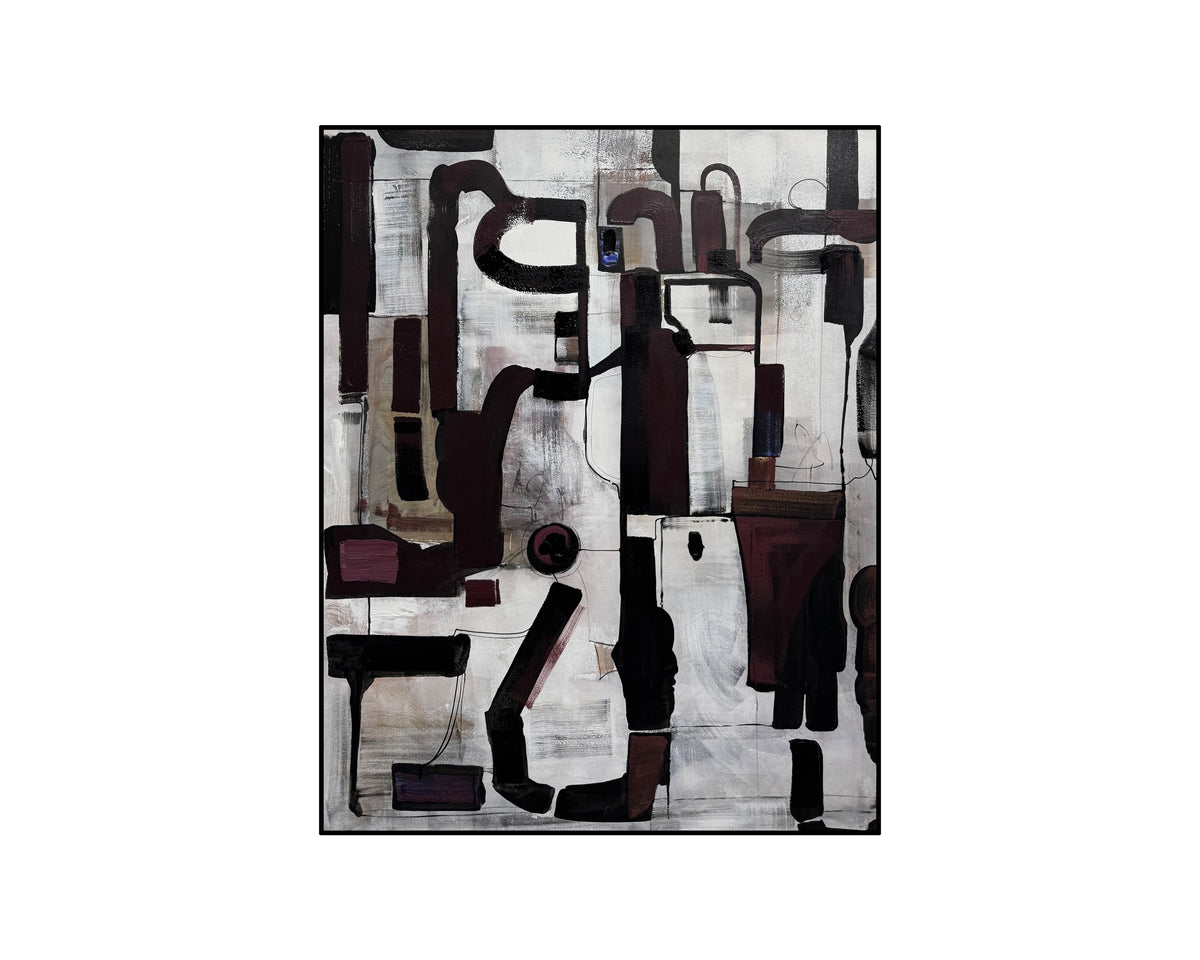 Axiom Oil Painting - Hand Painted/Black Wood Frame
