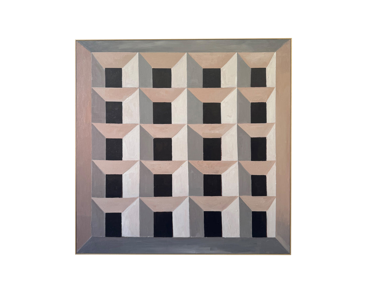 Cipher Oil Painting - Hand Painted/Wood Frame
