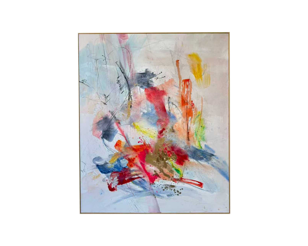 Rhapsody Oil Painting - Hand Painted/White Wood Frame