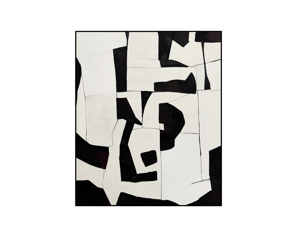 Parallax Oil Painting -  Hand Painted/Black Wood Frame
