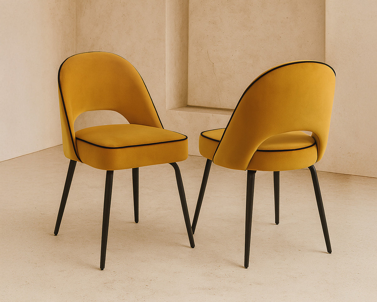 Yves Dining Chair Crib 5 (set of 2) - Megan Mustard