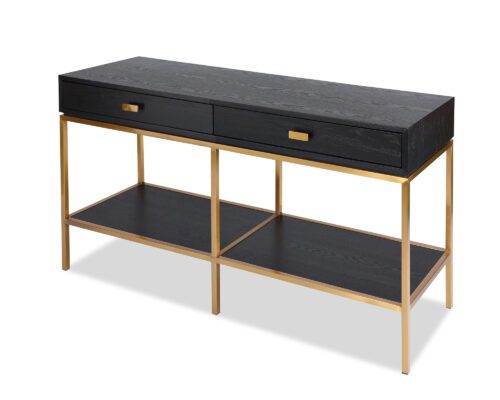 L&E Levi Dressing Table – Wenge Ash Veneer – Brass painted (1)