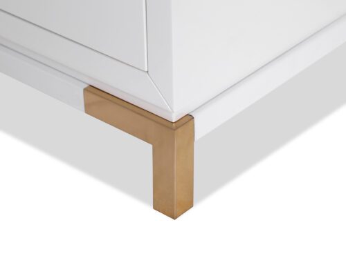 L&E Otium Chest of Drawers – White High Gloss – Champagne Gold (4)