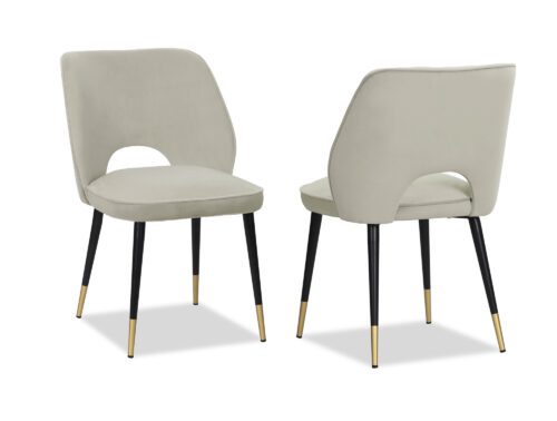 Jagger Dining Chair Kaster Light Grey Velvet (set of 2)