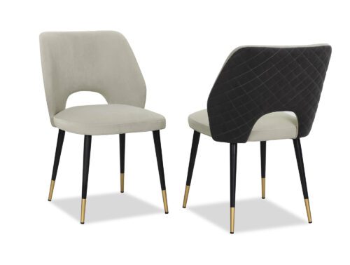 Jagger Dining Chair Kaster Light Grey & Slate Velvet