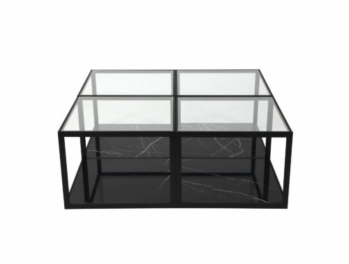 Tamon Coffee Table Black Marble Matt Black GM-ST-158