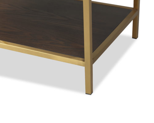 Liang & Eimil Levi Bedside Table Dark Brown Brushed Brass GM-ST-156