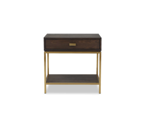 Liang & Eimil Levi Bedside Table Dark Brown Brushed Brass GM-ST-156