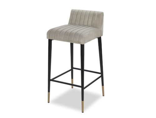 Coltrane Bar Stool – Kaster Light Grey Velvet