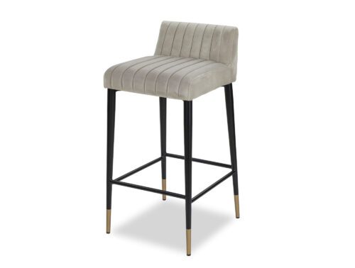 Coltrane Counter Stool – Kaster Light Grey Velvet