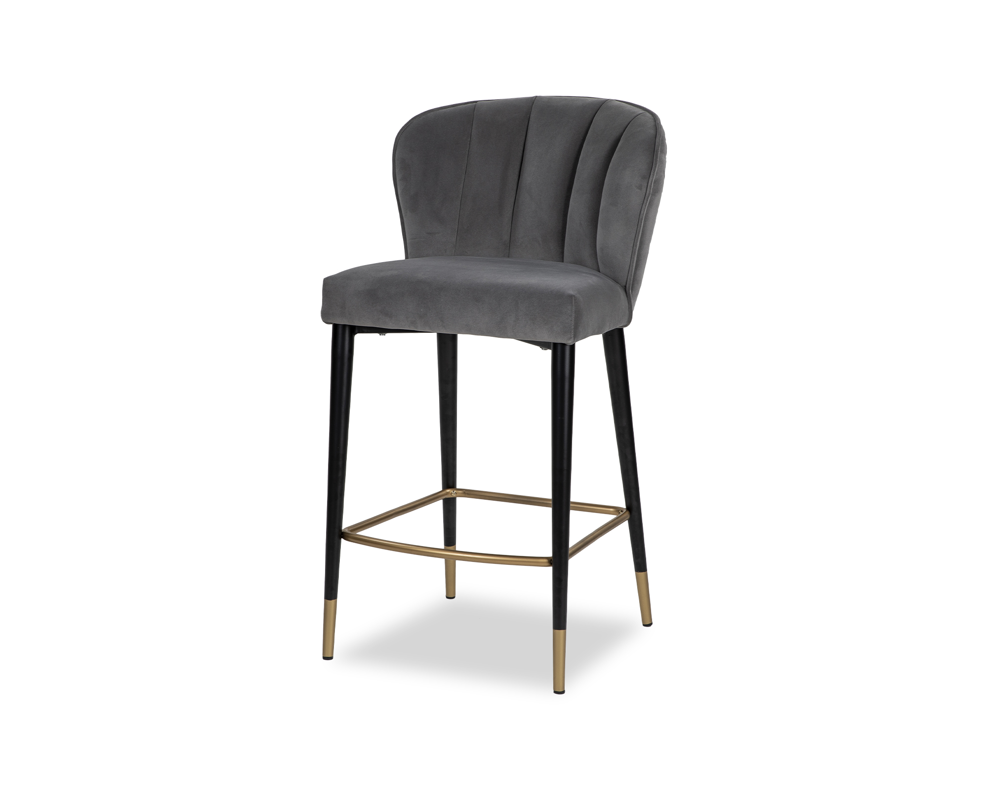 Maya Counter Stool - Kaster Anchor Grey Velvet - Liang & Eimil : Liang ...