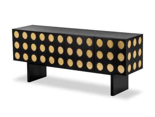 Liang & Eimil Montana black sideboard with brass circles