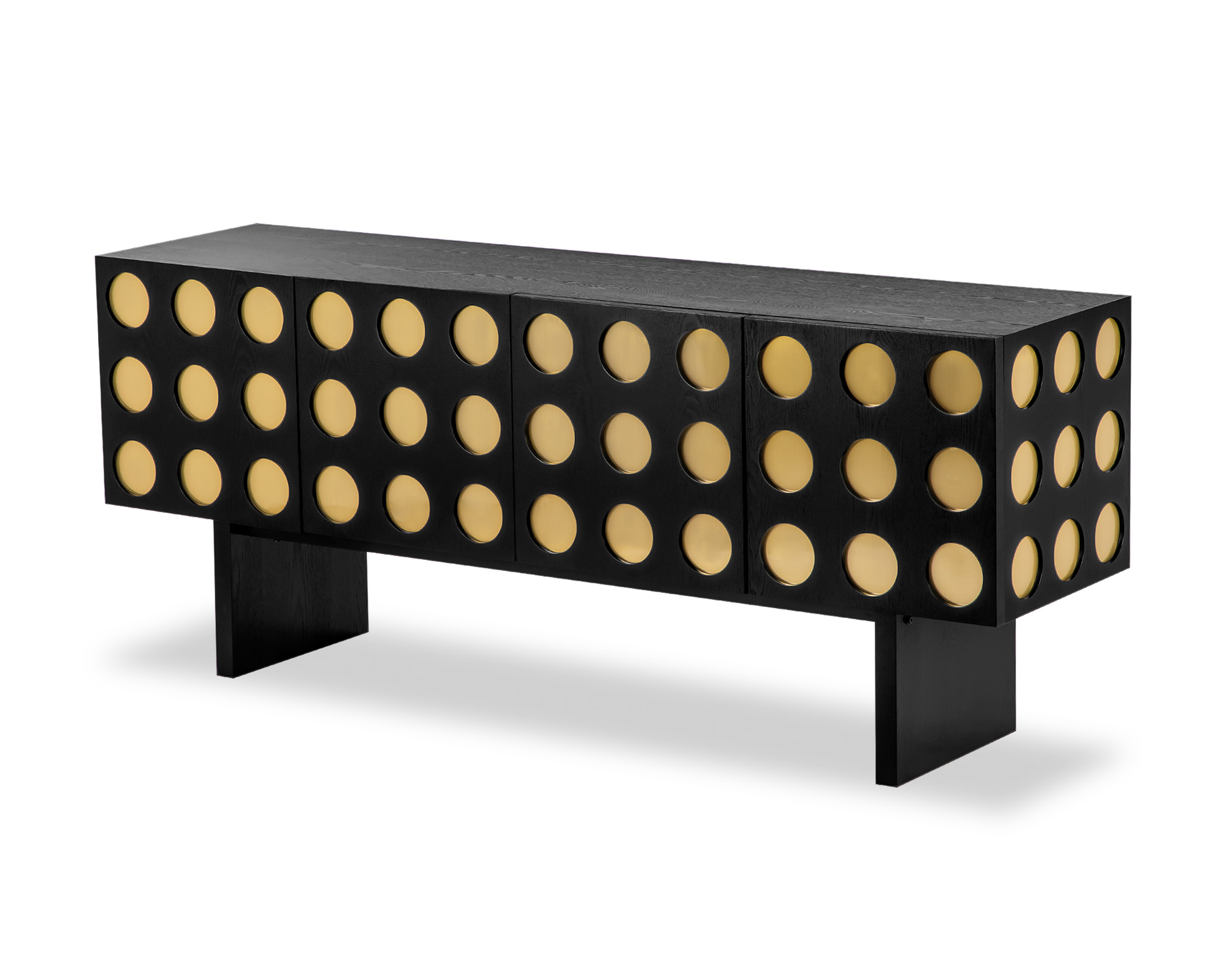 Liang & Eimil Montana black sideboard with brass circles
