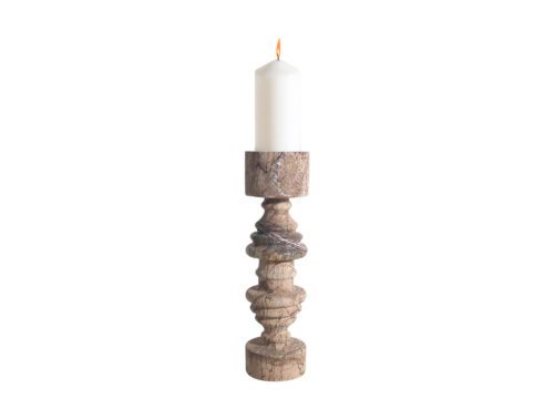 Liang & Eimil Elm brown marble candle holder with candle