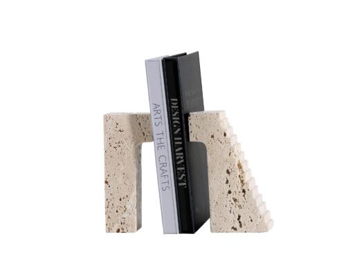 Liang and Eimil's Minack marble bookends with books