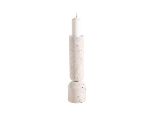 Liang & Eimil's Lewes large candle holder in beige marble