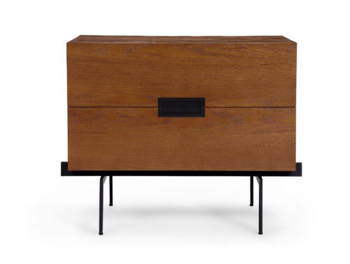 Liang & Eimil Palau Bedside Table in classic brown wood, front on