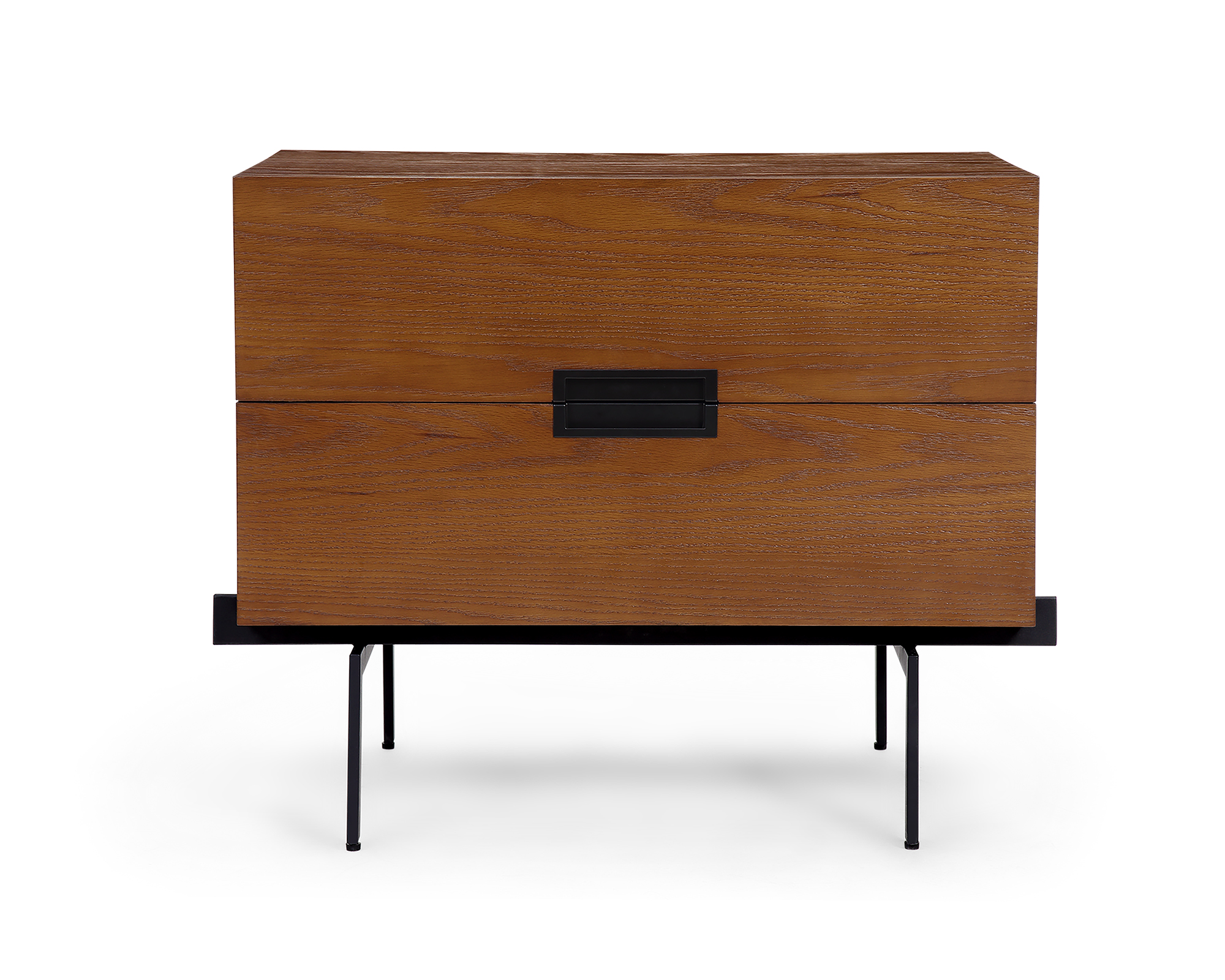 Liang & Eimil Palau Bedside Table in classic brown wood, front on