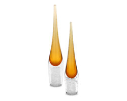 Liang and Eimil's Ellis crystal amber vase pair