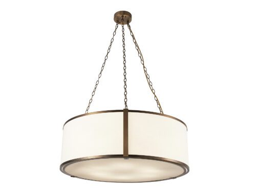 Liang & EImil Baltimore Pendant Lamp - Antique Brass & White Linen