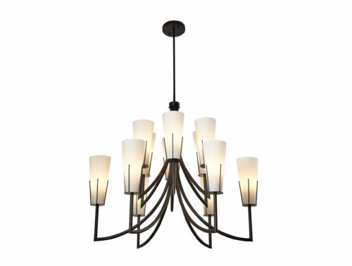 Liang & Eimil Magestic Pendant Lamp - Black White Glass