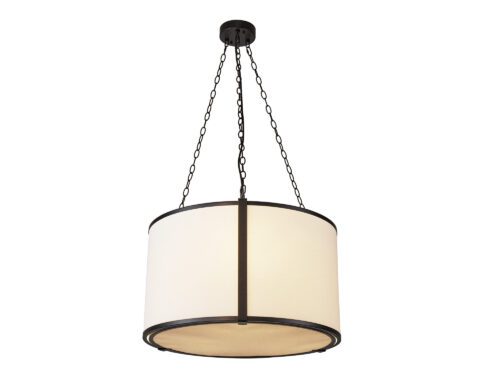 Liang & Eimil Baltimore Pendant Lamp in Matt Black & White Linen