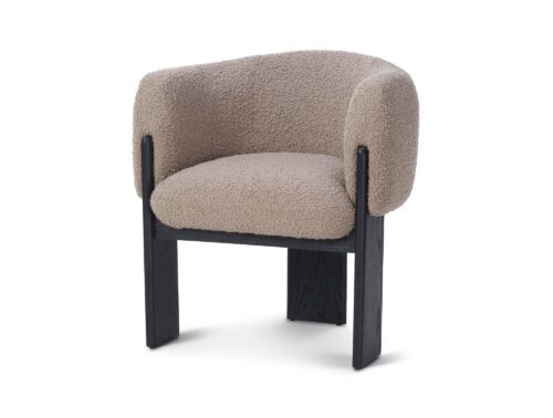 Liang & Eimil Lucca Dining Chair in Beverly Boucle Espresso Grey and Black Oak